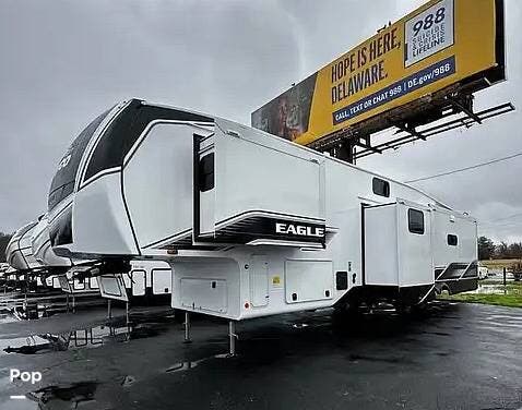 2024 Jayco Eagle 355MBQS - Used Fifth Wheel For Sale by Pop RVs in Centerville, Maryland features Air Conditioning, Slideout, Leveling Jacks, Awning