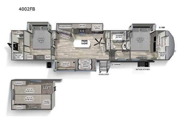 2024 Forest River Sandpiper 4002FB - Used Fifth Wheel For Sale by Pop RVs in Apex, North Carolina features Awning, Leveling Jacks, Slideout, Air Conditioning