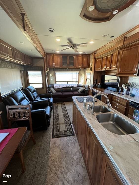 2016 DRV Mobile Suites 38RSSA - Used Fifth Wheel For Sale by Pop RVs in Granbury, Texas features Air Conditioning, Leveling Jacks, Awning, Slideout