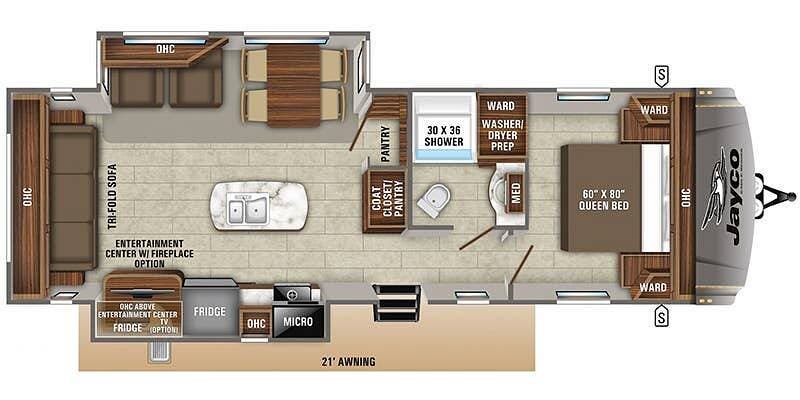 2020 Jayco Eagle 280RSOK - Used Travel Trailer For Sale by Pop RVs in Hinckley, Ohio features Air Conditioning, Leveling Jacks, Awning, Slideout