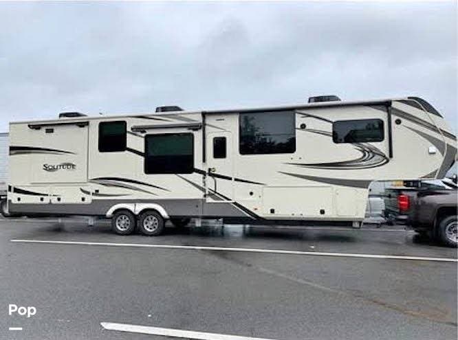 2021 Grand Design Solitude 390RK-R - Used Fifth Wheel For Sale by Pop RVs in Big Stone Gap, Virginia features Air Conditioning, Awning, Slideout, Leveling Jacks