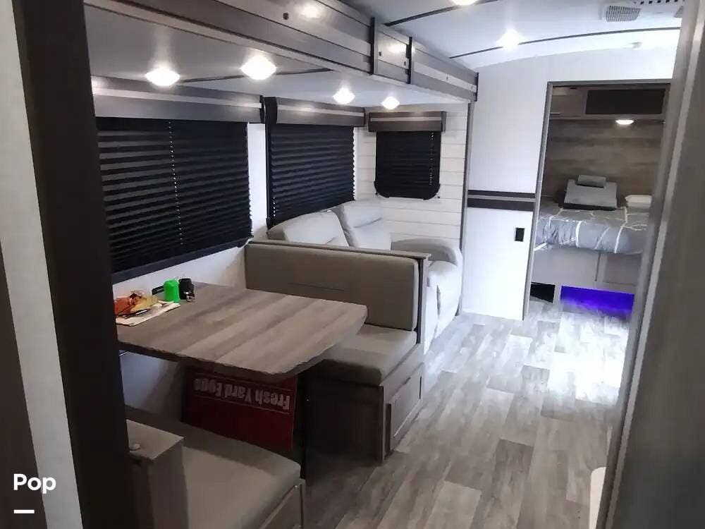 2022 CrossRoads Sunset Trail 253RB - Used Travel Trailer For Sale by Pop RVs in Woodville, Texas features Awning, Air Conditioning, Slideout, Leveling Jacks