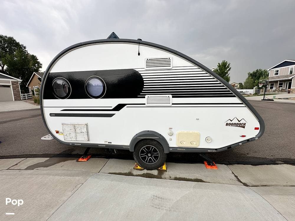 2021 NuCamp T@B 400 Boondock - Used Travel Trailer For Sale by Pop RVs in Longmont, Colorado features Leveling Jacks, Awning, Air Conditioning