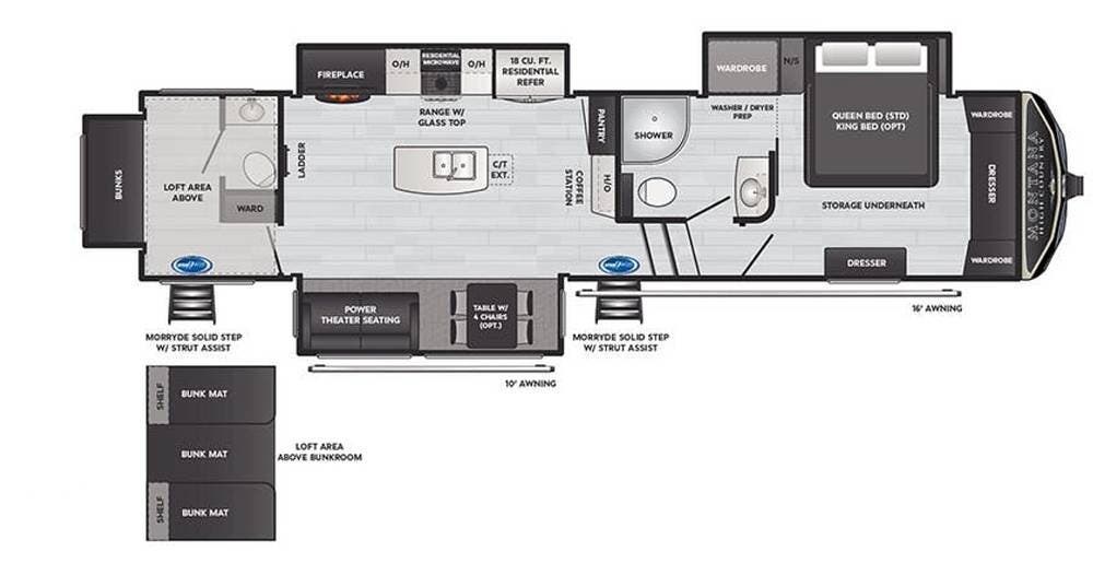 2021 Keystone Montana High Country 335BH - Used Fifth Wheel For Sale by Pop RVs in Prairieville, Louisiana features Leveling Jacks, Air Conditioning, Slideout