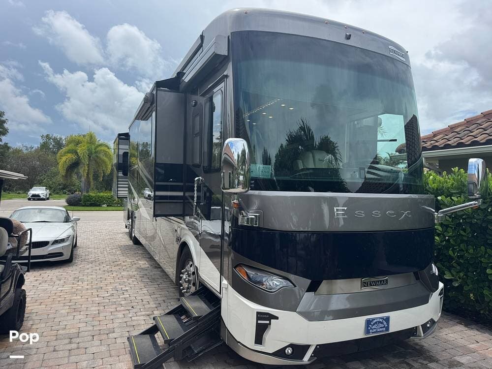 2024 Newmar Essex 4551 - Used Diesel Pusher For Sale by Pop RVs in Fort Myers, Florida features Slideout, Air Conditioning, Generator, Leveling Jacks, Awning