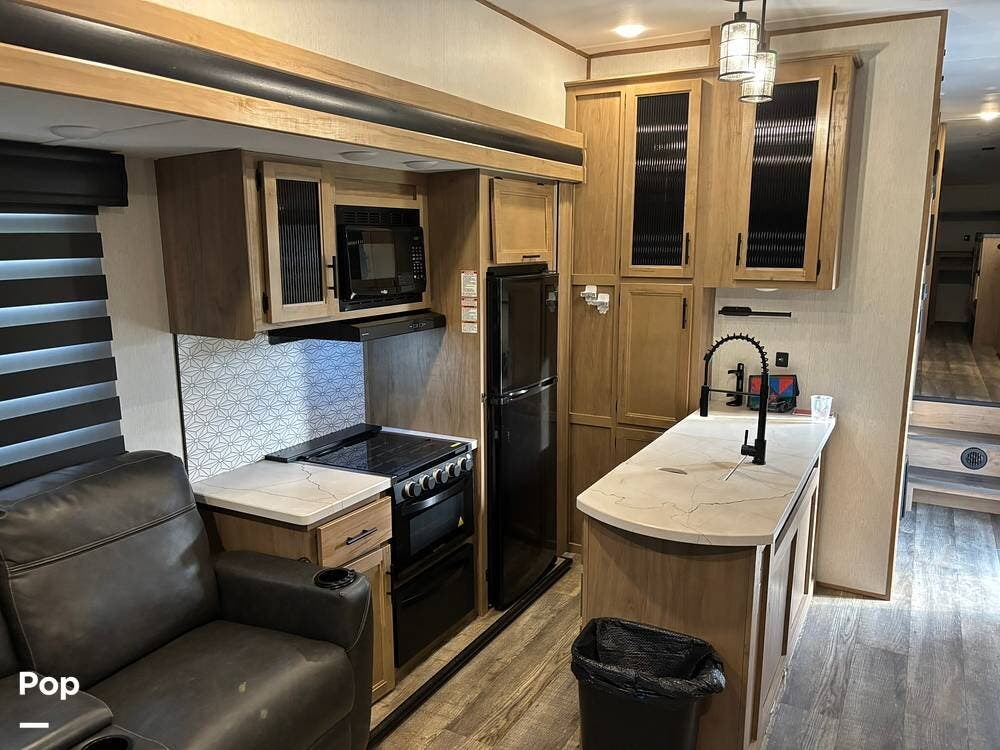 2023 Cherokee Arctic Wolf 3660SUITE - Used Fifth Wheel For Sale by Pop RVs in Breckenridge, Texas features Awning, Leveling Jacks, Air Conditioning, Slideout