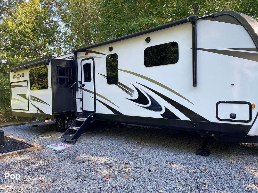 2022 Venture RV SportTrek 343VIK - Used Travel Trailer For Sale by Pop RVs in Saint Leonard, Maryland features Leveling Jacks, Air Conditioning, Awning, Slideout