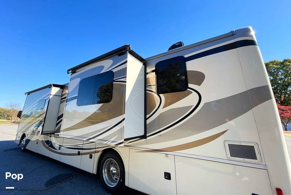 2015 Holiday Rambler Ambassador 38DBT - Used Diesel Pusher For Sale by Pop RVs in Sherrills Ford, North Carolina features Awning, Air Conditioning, Slideout, Leveling Jacks, Generator