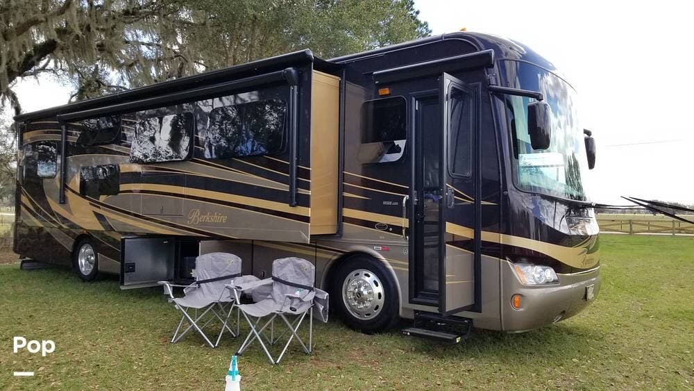 2017 Forest River Berkshire 38A - Used Diesel Pusher For Sale by Pop RVs in Mayo, Florida features Awning, Leveling Jacks, Slideout, Generator, Air Conditioning