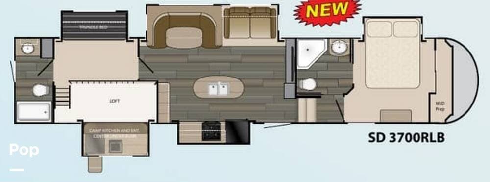 2016 Heartland Sundance 3700RLB - Used Fifth Wheel For Sale by Pop RVs in Winter Garden, Florida features Awning, Slideout, Leveling Jacks, Air Conditioning