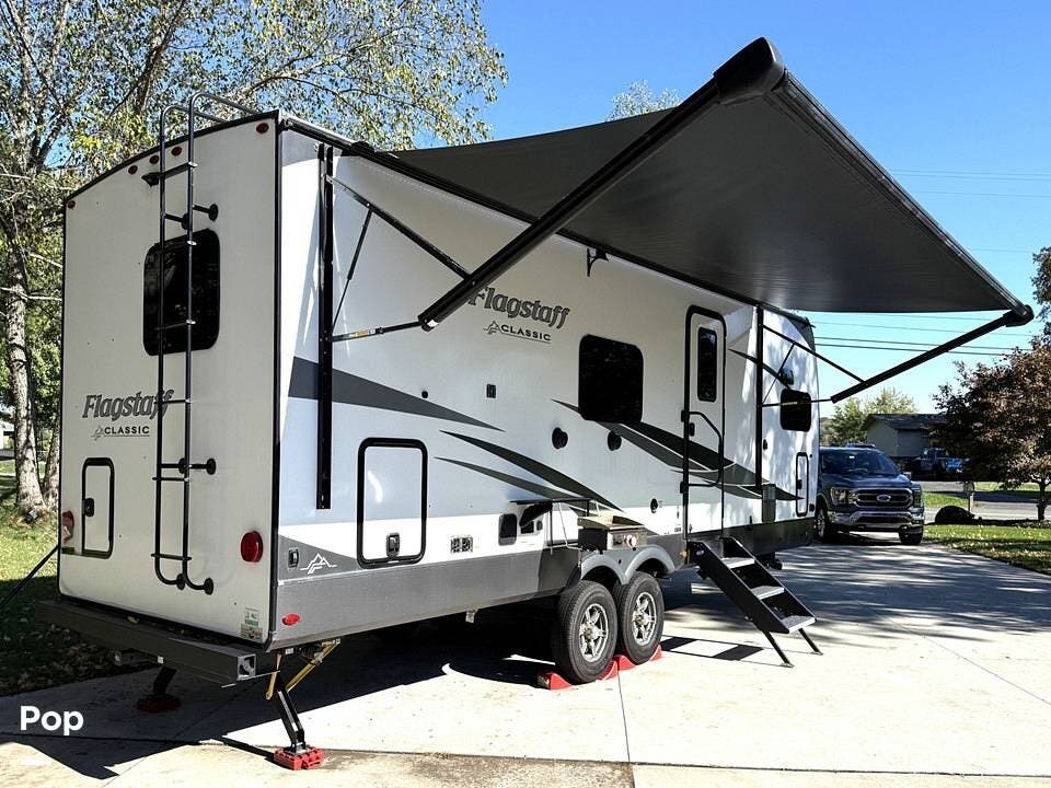 2023 Forest River Flagstaff 826MBR - Used Travel Trailer For Sale by Pop RVs in Westerville, Ohio features Air Conditioning, Awning, Slideout
