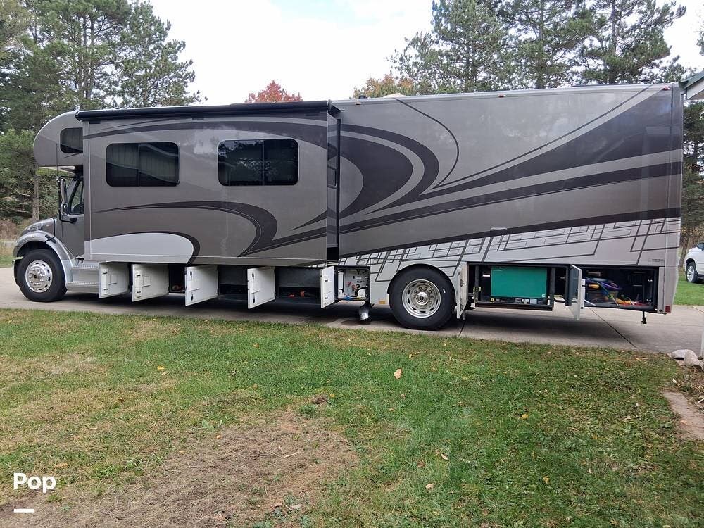 2018 Renegade Valencia 38BB - Used Super C For Sale by Pop RVs in Dewitt, Michigan features Generator, Slideout, Air Conditioning, Leveling Jacks, Awning