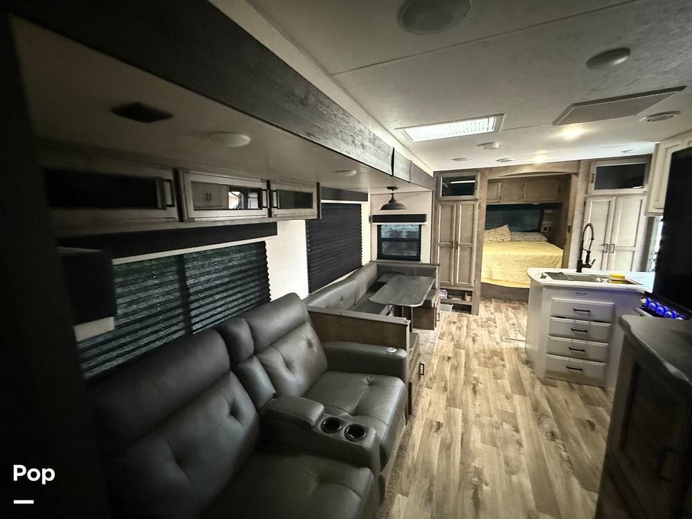 2022 Venture RV SportTrek 332VBH - Used Travel Trailer For Sale by Pop RVs in Central Valley, Utah features Air Conditioning, Slideout, Leveling Jacks, Awning