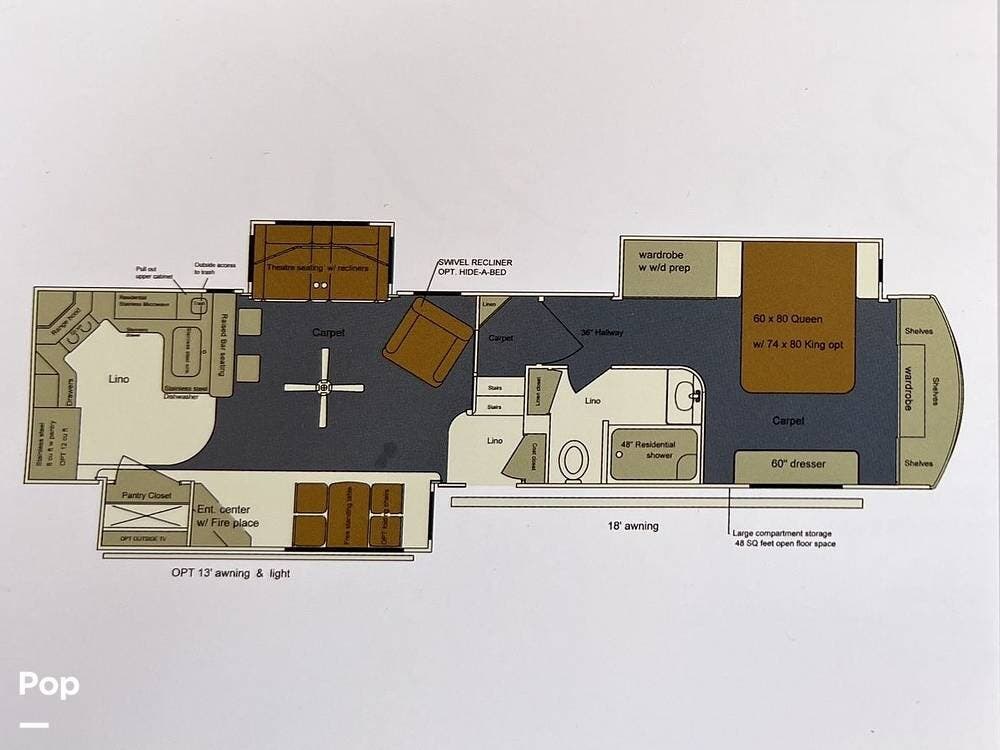 2016 Lifestyle Luxury RV Bay Hill 340RK - Used Fifth Wheel For Sale by Pop RVs in Muskegon, Michigan features Air Conditioning, Leveling Jacks, Awning, Slideout