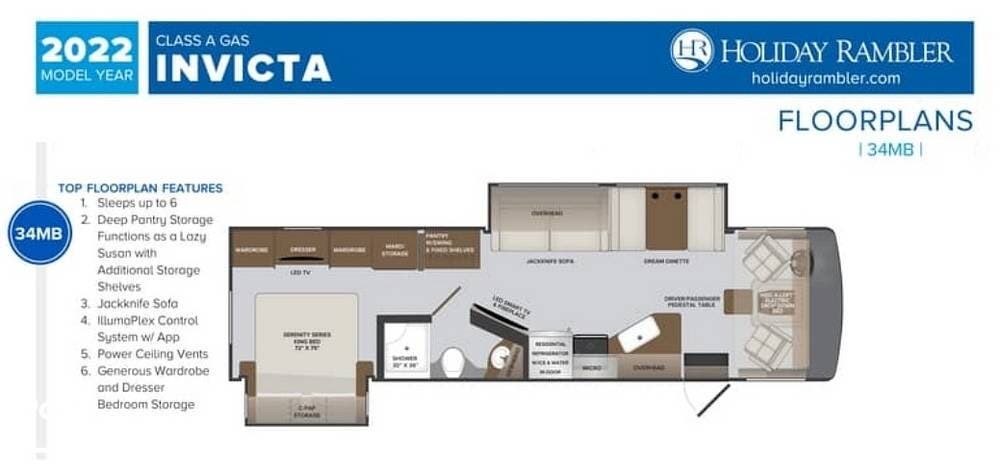 2022 Invicta 34MB by Holiday Rambler from Pop RVs in Kingsley, Pennsylvania