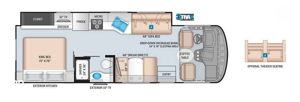 2022 Thor Motor Coach Windsport 29M - Used Class A For Sale by Pop RVs in Mohnton, Pennsylvania features Leveling Jacks, Air Conditioning, Generator, Awning, Slideout