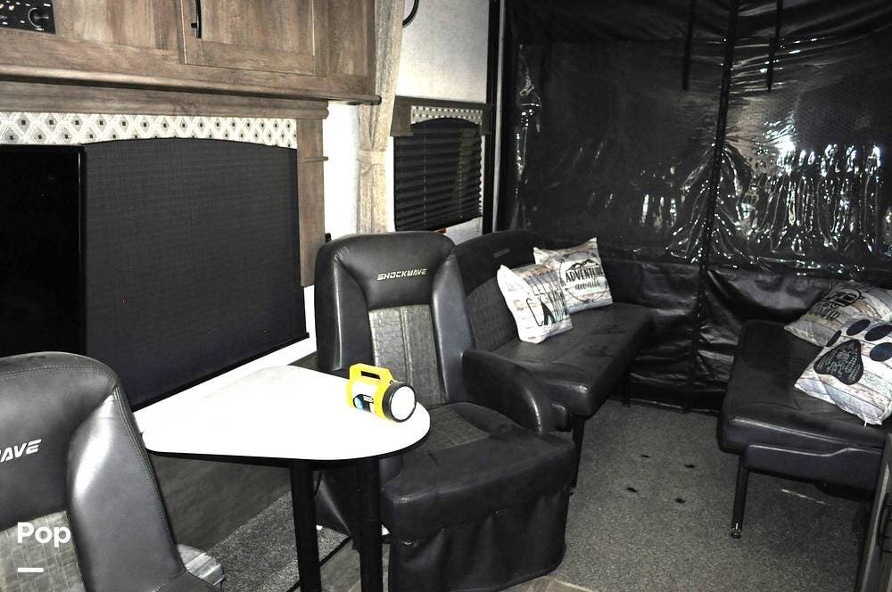 2021 Forest River Shockwave T24RQGMX - Used Toy Hauler For Sale by Pop RVs in Topock, Arizona features Air Conditioning, Leveling Jacks, Generator, Awning