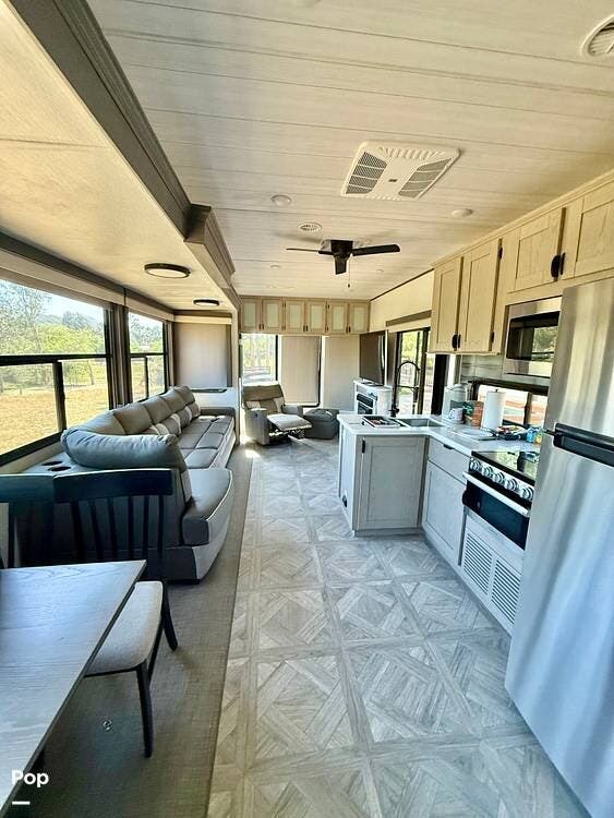 2024 Forest River Wildwood Lodge 40FDEN - Used Park Model For Sale by Pop RVs in San Luis Obispo, California features Slideout, Air Conditioning, Awning