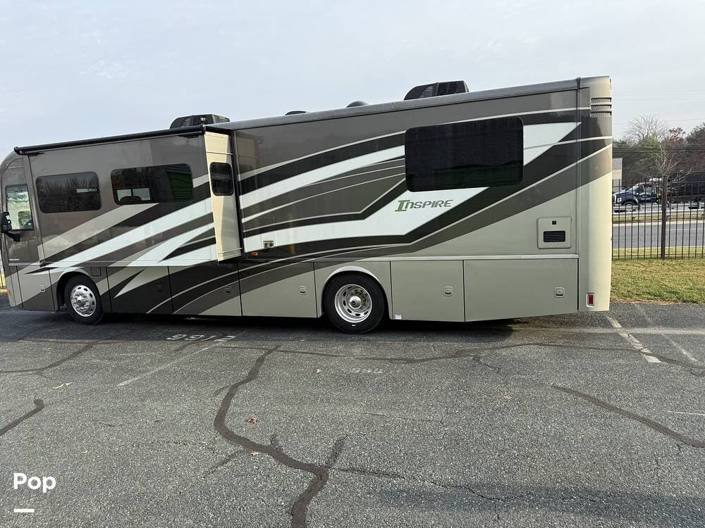 2022 Winnebago Inspire 34AE - Used Diesel Pusher For Sale by Pop RVs in Middle River, Maryland features Air Conditioning, Leveling Jacks, Generator, Awning, Slideout