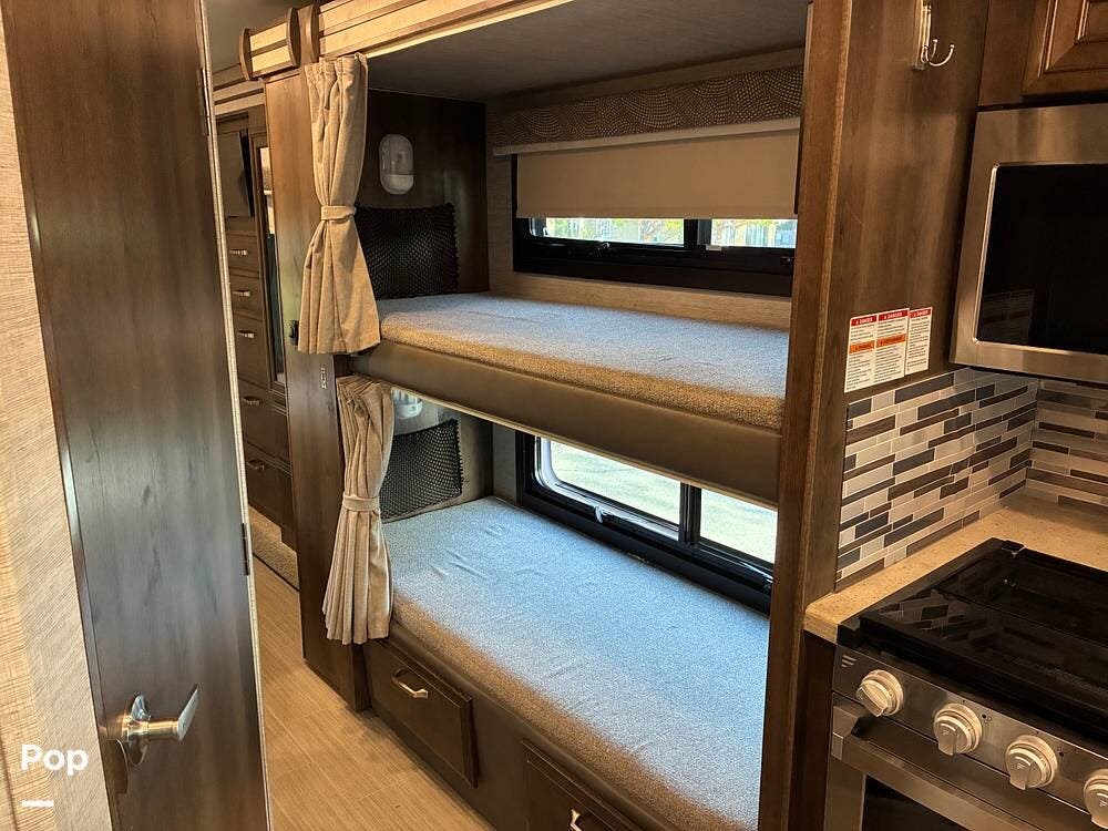 2021 Entegra Coach Esteem 31F - Used Class C For Sale by Pop RVs in San Jose, California features Leveling Jacks, Awning, Slideout, Air Conditioning, Generator