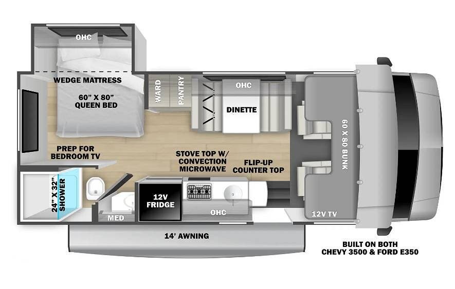 2024 Forest River Sunseeker 2250S LE - Chevy 3500 - Used Class C For Sale by Pop RVs in Winter Park, Florida features Slideout, Awning, Generator, Air Conditioning