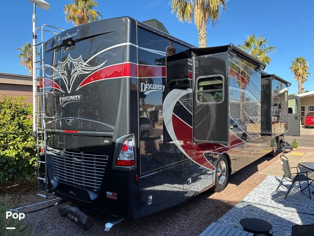 2023 Fleetwood Discovery 38N - Used Diesel Pusher For Sale by Pop RVs in Casa Grande, Arizona features Awning, Leveling Jacks, Slideout, Air Conditioning, Generator