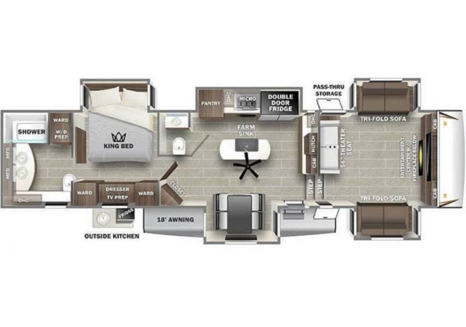 2022 Forest River Sabre 37FLH - Used Fifth Wheel For Sale by Pop RVs in Solomons, Maryland features Slideout