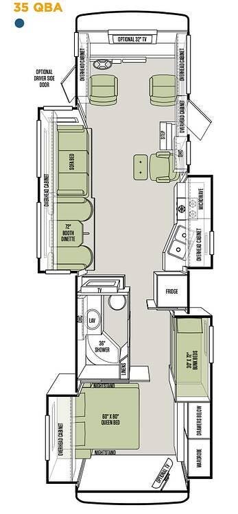 2012 Tiffin Allegro 35QBA - Used Class A For Sale by Pop RVs in Garrett, Indiana features Leveling Jacks, Air Conditioning, Awning, Generator, Slideout