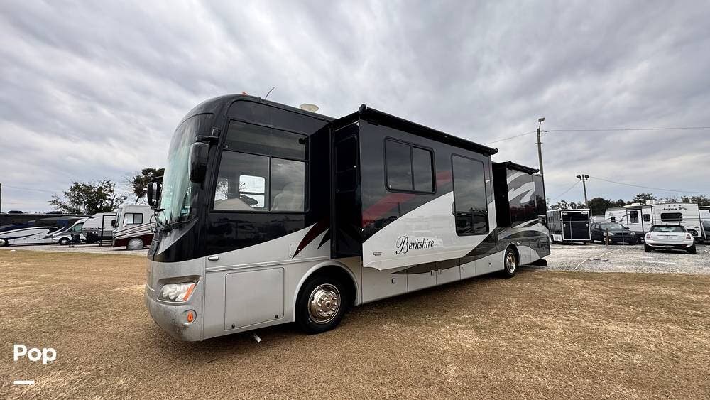 2011 Forest River Berkshire 390RB - Used Diesel Pusher For Sale by Pop RVs in The Villages, Florida features Slideout, Leveling Jacks, Awning, Air Conditioning, Generator