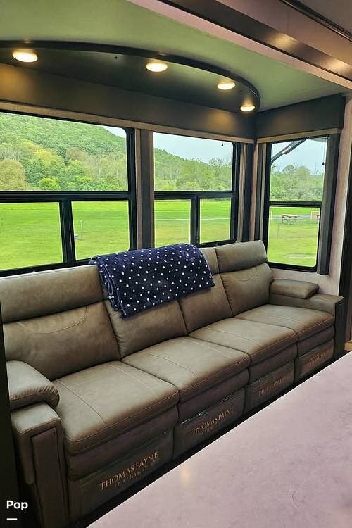 2021 Grand Design Momentum 381M - Used Toy Hauler For Sale by Pop RVs in Getzville, New York features Slideout