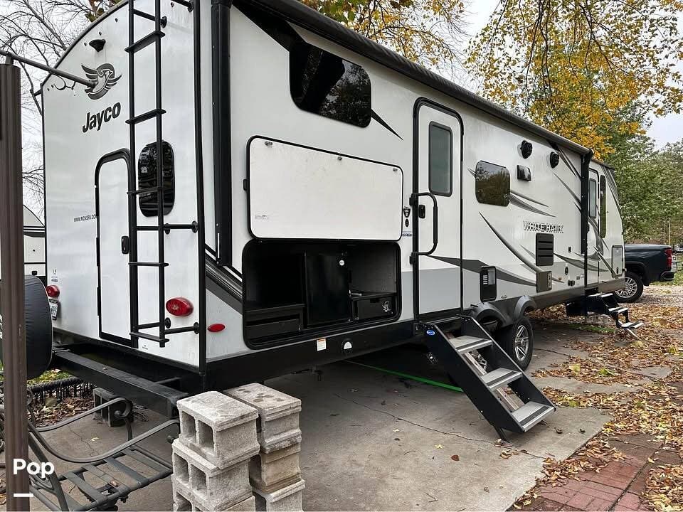 2022 Jayco White Hawk 29BH - Used Travel Trailer For Sale by Pop RVs in Port Byron, Illinois features Slideout, Awning, Air Conditioning