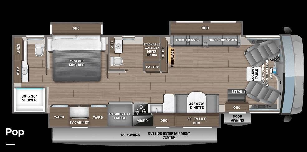 2022 Jayco Precept 36C - Used Class A For Sale by Pop RVs in Saint Augustine, Florida features Slideout
