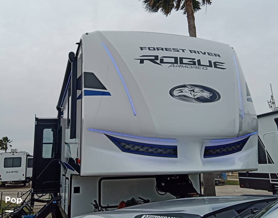 2025 Forest River Vengeance 341GS11 - Used Fifth Wheel For Sale by Pop RVs in Galveston, Texas features Slideout