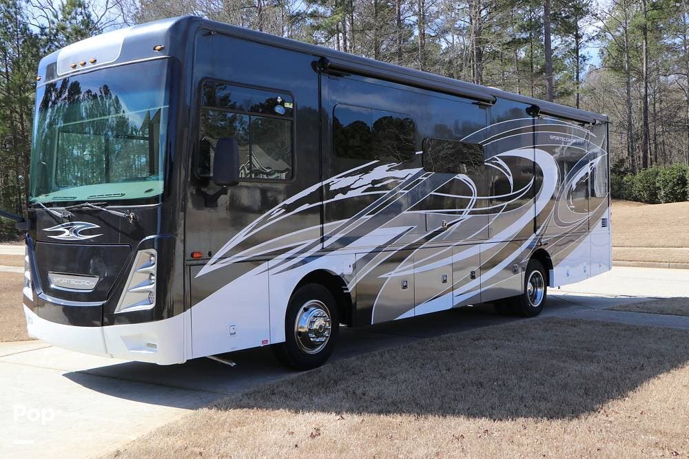 2021 Coachmen Sportscoach 339DS - Used Diesel Pusher For Sale by Pop RVs in Fayetteville, Georgia features Awning, Generator, Slideout, Leveling Jacks, Air Conditioning