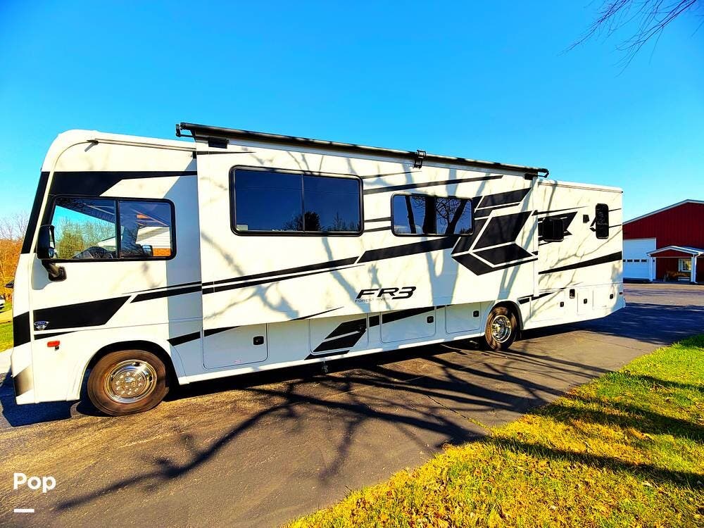 2024 Forest River FR3 34DS - Used Class A For Sale by Pop RVs in Greenville, Indiana features Leveling Jacks, Air Conditioning, Slideout, Awning, Generator