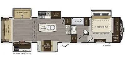 2018 Keystone Alpine 3501RL - Used Fifth Wheel For Sale by Pop RVs in Pass Christian, Mississippi features Awning, Air Conditioning, Leveling Jacks, Slideout