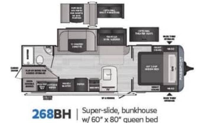 2021 Keystone Passport 268BH - Used Travel Trailer For Sale by Pop RVs in Spring Hill, Kansas features Air Conditioning, Leveling Jacks, Slideout