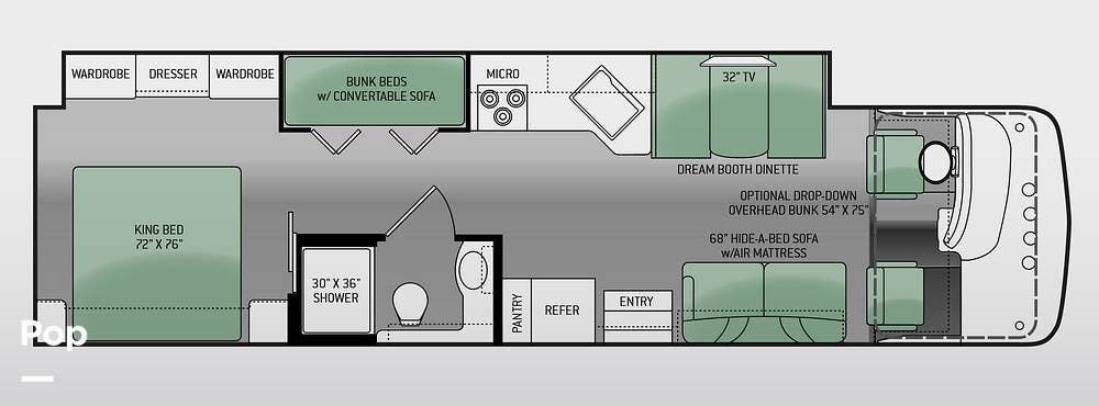 2014 Thor Motor Coach Hurricane 34J - Used Class A For Sale by Pop RVs in Fletcher, North Carolina features Leveling Jacks, Generator, Awning, Slideout, Air Conditioning