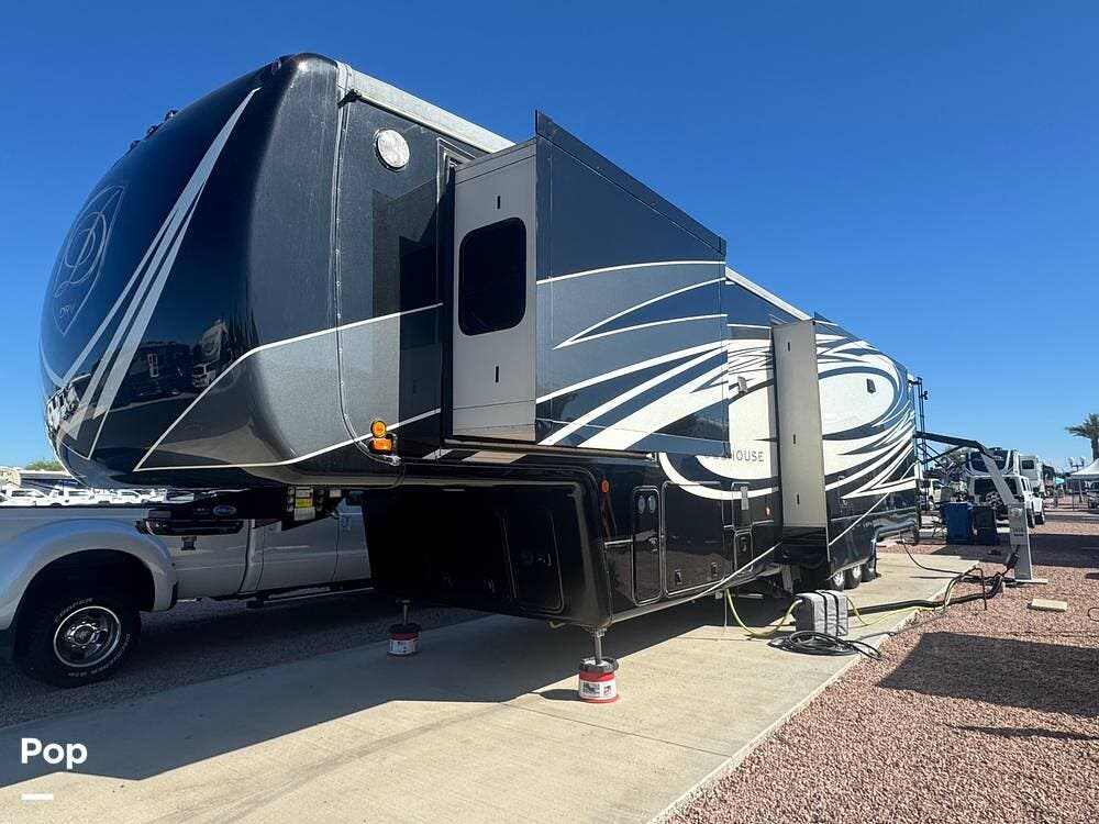 2020 DRV Full House JX450 - Used Toy Hauler For Sale by Pop RVs in Mesa, Arizona features Air Conditioning, Slideout, Generator, Leveling Jacks, Awning