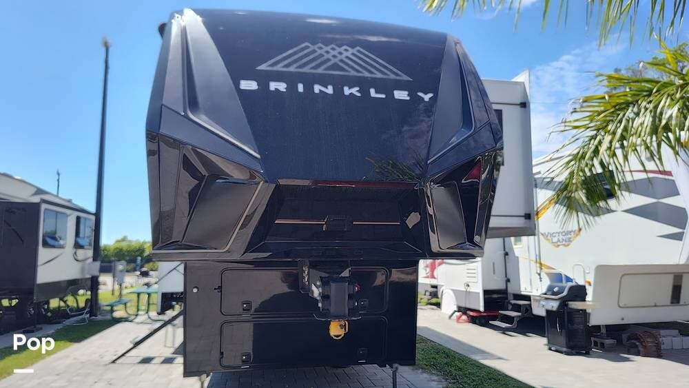 2025  Brinkley Model G 3950 - Used Toy Hauler For Sale by Pop RVs in Naples, Florida features Slideout, Leveling Jacks, Air Conditioning, Generator, Awning