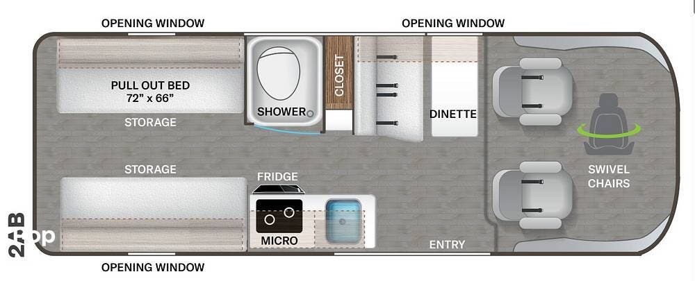 2023 Thor Motor Coach Dazzle 2AB - Used Class B For Sale by Pop RVs in Sarasota, Florida features Air Conditioning
