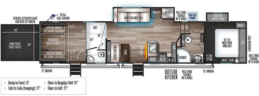 2021 Forest River Wolf Pack Platinum 335PACK13 - Used Fifth Wheel For Sale by Pop RVs in Cambridge, Wisconsin features Slideout