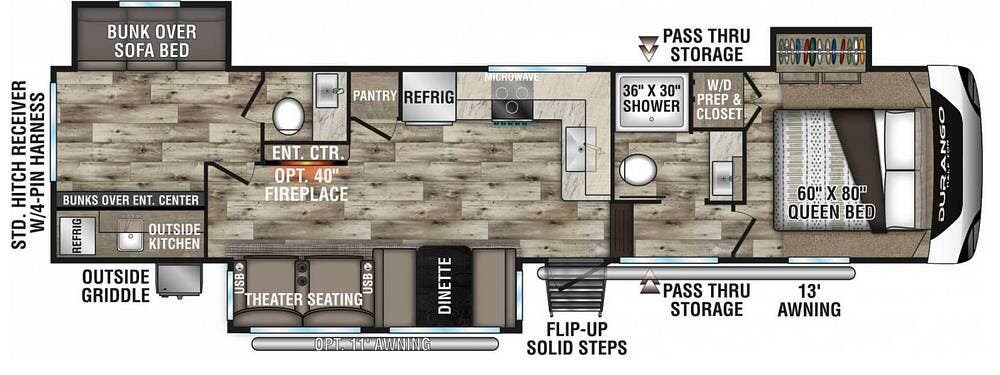 2022 K-Z Durango 291BHT - Used Fifth Wheel For Sale by Pop RVs in Sorrento, Florida features Awning, Air Conditioning, Slideout, Leveling Jacks