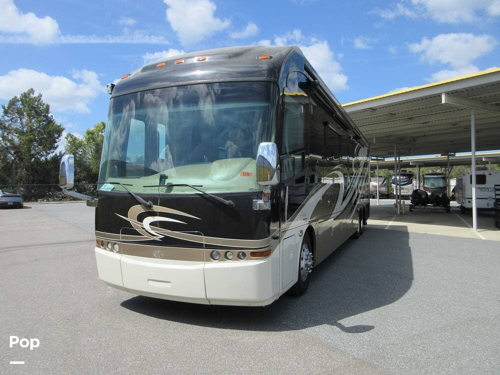 2014 Entegra Coach Anthem 44B - Used Diesel Pusher For Sale by Pop RVs in Spring Hill, Florida features Leveling Jacks, Awning, Air Conditioning, Slideout, Generator