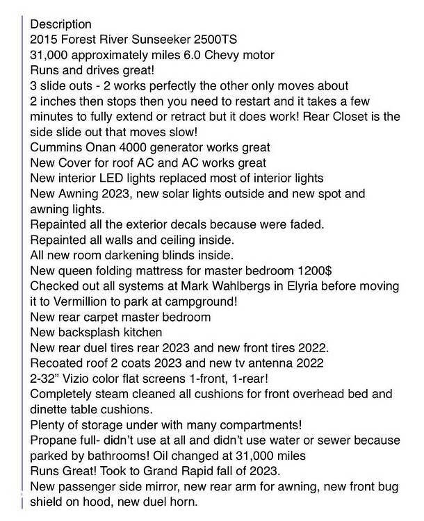 Used 2015 Forest River Sunseeker 2500TS available in Berea, Ohio