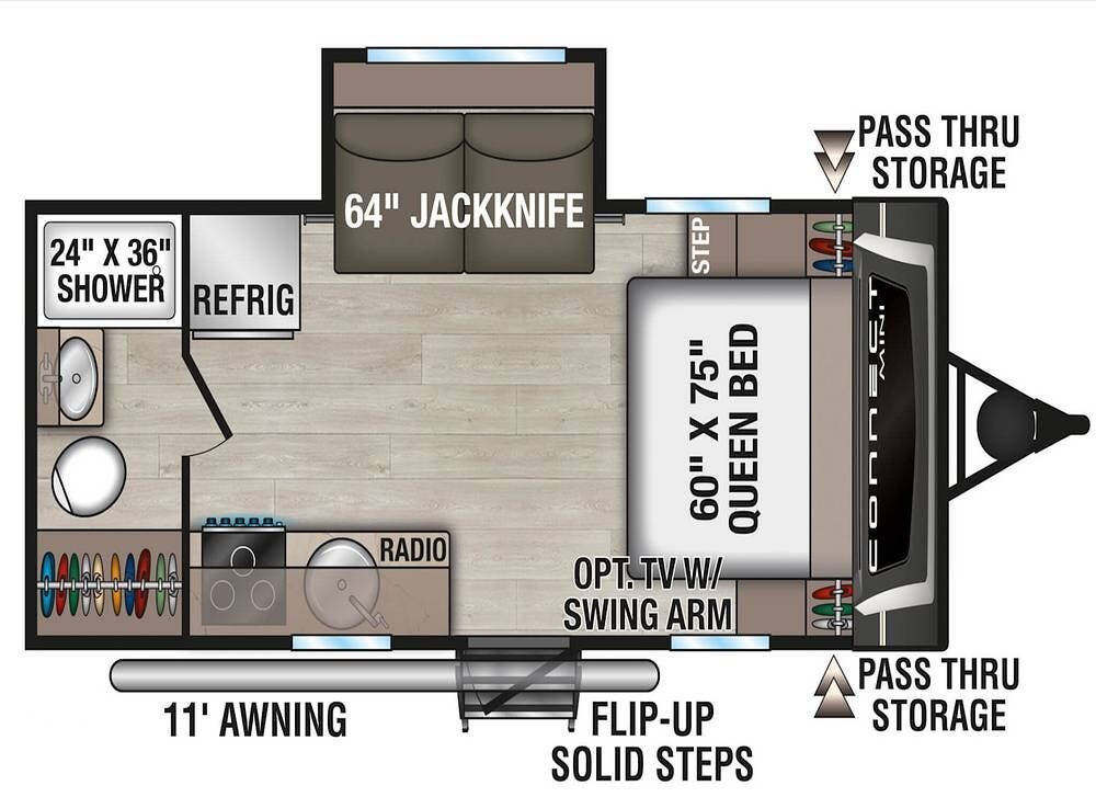 2026 K-Z Connect 181RB - Used Travel Trailer For Sale by Pop RVs in Tehachapi, California features Air Conditioning, Slideout, Awning