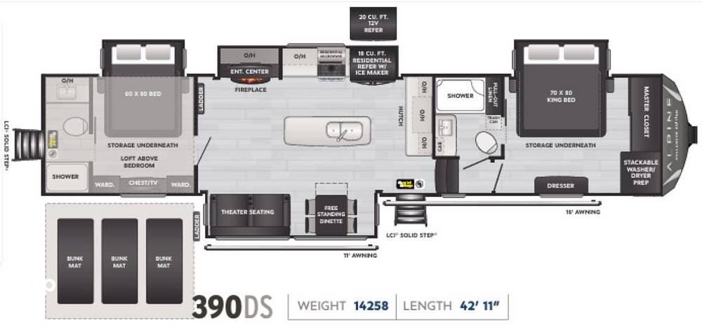 2024 Alpine Avalanche 390DS by Keystone from Pop RVs in Cartersville, Georgia