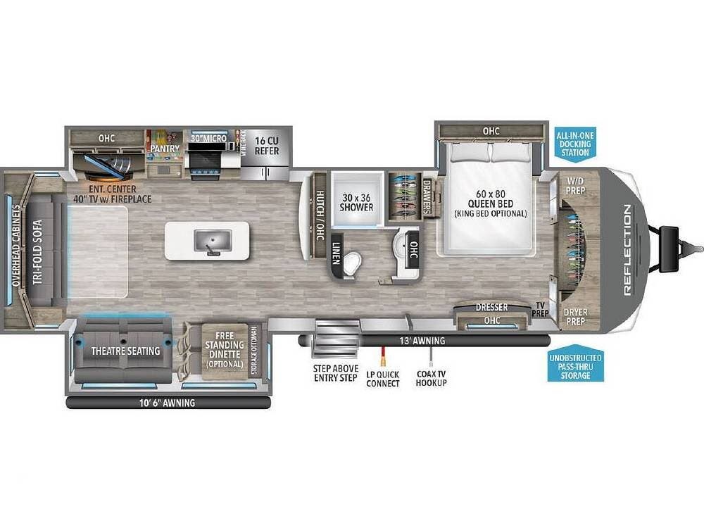 2024 Grand Design Reflection 315RLTS - Used Travel Trailer For Sale by Pop RVs in Gilroy, California features Air Conditioning, Awning, Slideout