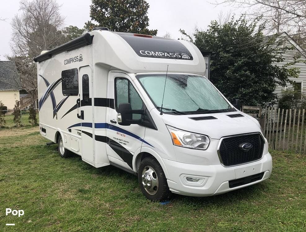 2023 Thor Motor Coach Compass 23TW AWD - Used Class C For Sale by Pop RVs in Morehead City, North Carolina features Slideout, Generator, Leveling Jacks, Awning, Air Conditioning