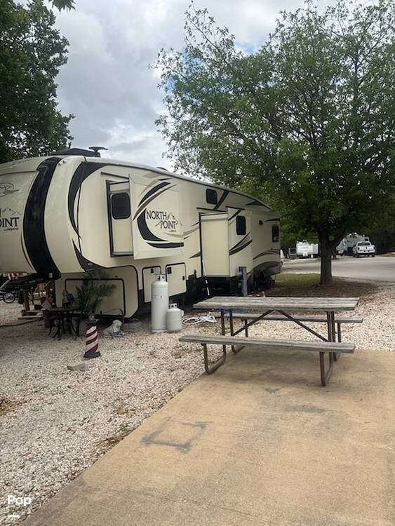 2017 Jayco North Point Series M-377 RLBH - Used Fifth Wheel For Sale by Pop RVs in New Braunfels, Texas features Slideout
